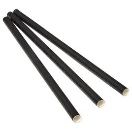 Victoria Bay Jumbo Straw 5.75 IN Paper Black Unwrapped 500 Count/Pack 8 Packs/Case 4000 Count/Case