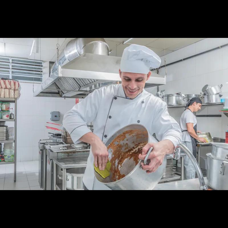 Scotch-Brite™ 96HEX Scouring Pad 5.75X5 IN Heavy Duty Fiber Green Yellow Hexagon Dual Purpose Dishwasher Safe 15/Case