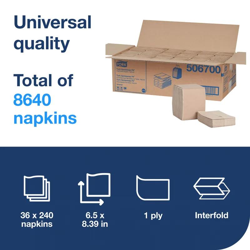 Tork Xpressnap® Dispenser Napkins 8.385X6.496 IN 4.192X3.248 IN 1PLY Interfold Universal Embossed 8640 Count/Case