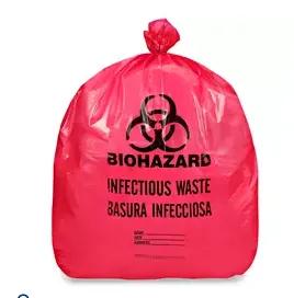 Victoria Bay Can Liner Biohazard Bag 57X56 IN 55 GAL Red 2MIL 10 Count/Roll 5 Rolls/Case