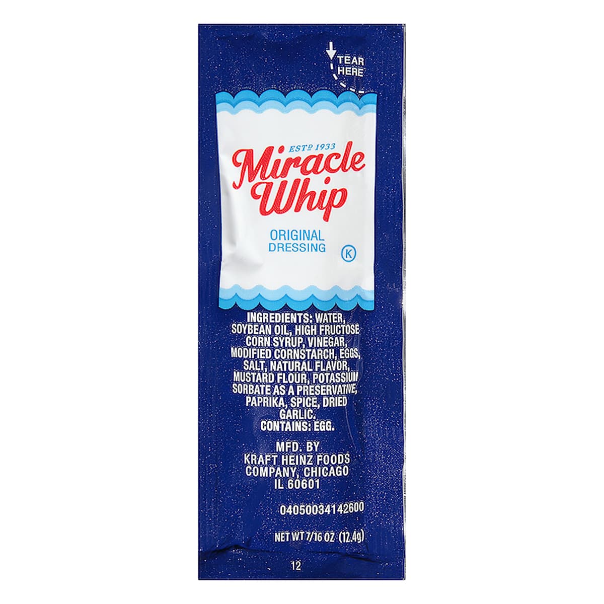 Miracle Whip Mayonnaise Packet 0.44 OZ 200/Case