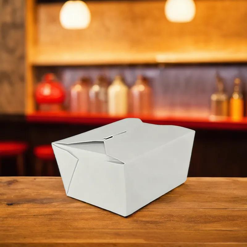 Victoria Bay #1 Take-Out Box Fold-Top 4.3X3.5X2.6 IN Paper White 450/Case