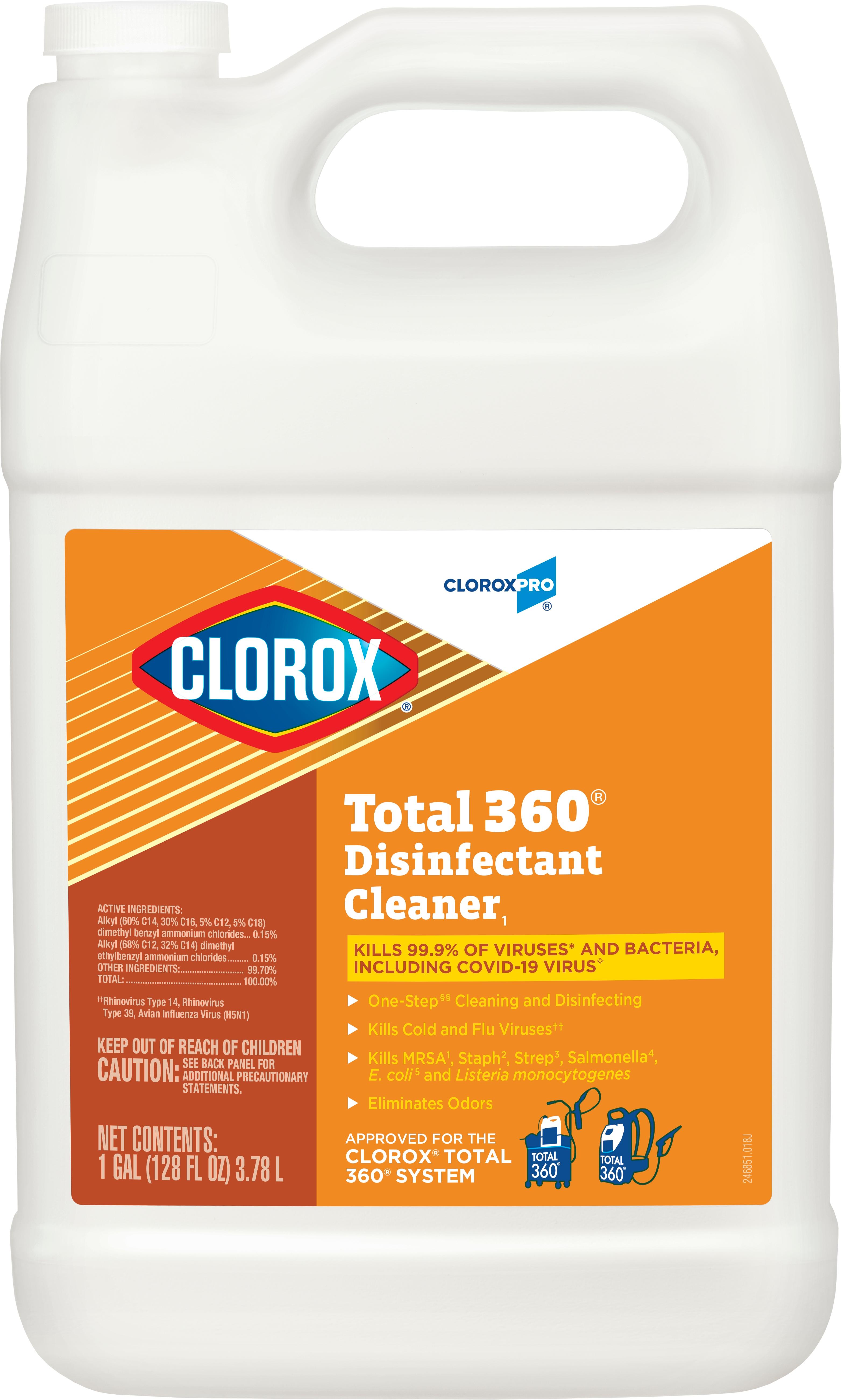 Clorox® Total 360® One-Step Disinfectant 1 GAL Multi Surface RTU Quat Antibacterial 4/Case