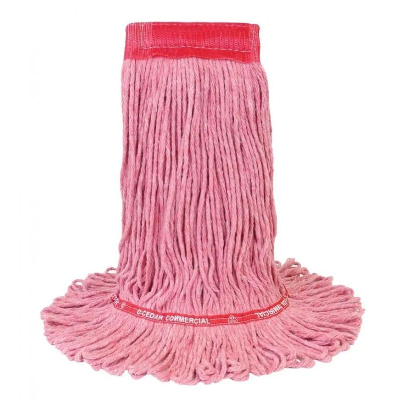 MaxiClean® Mop Head Large (LG) Red Cotton Synthetic Blend 4PLY Loop End 5IN Headband 12/Case