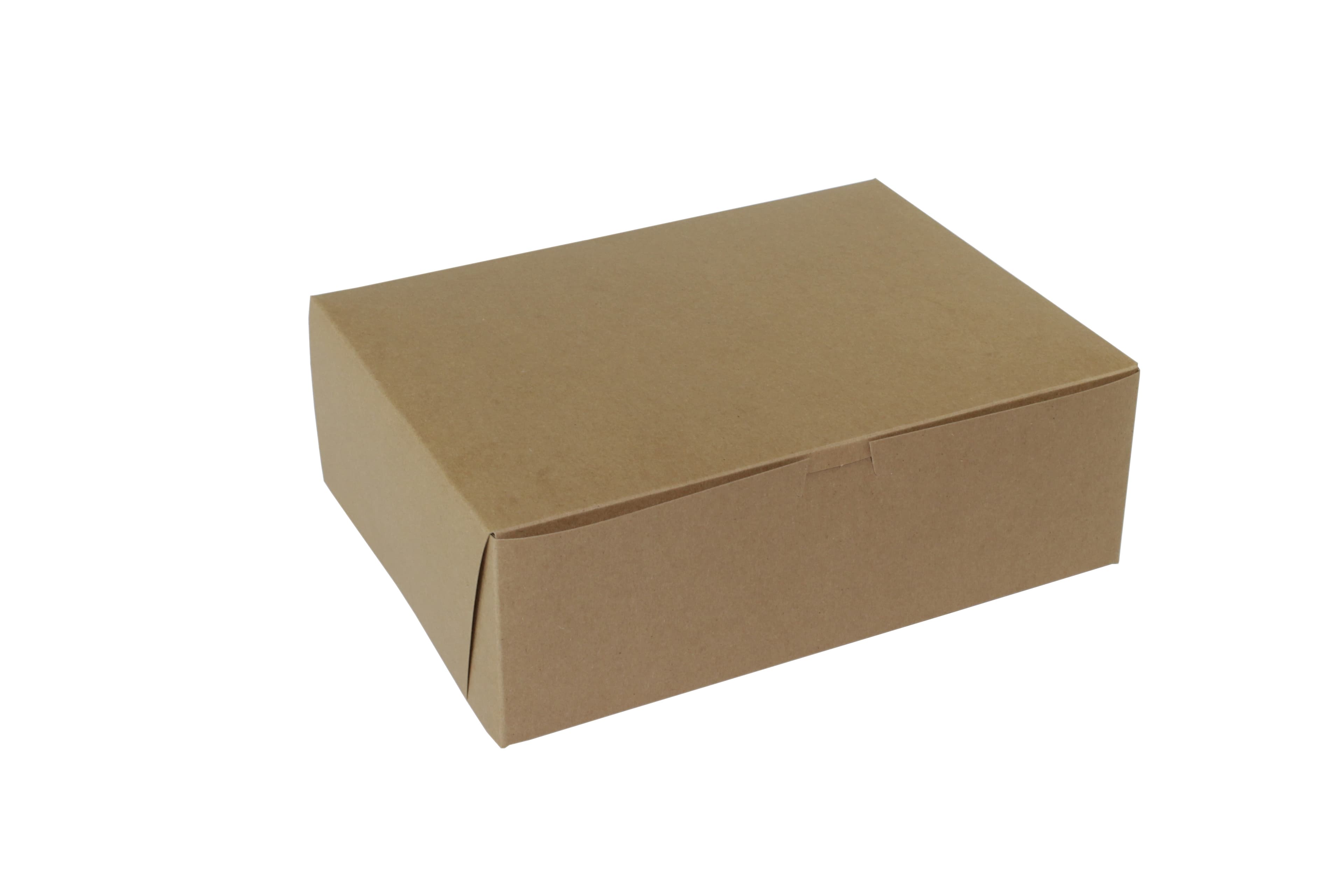 Bakery Box 12X9X4 IN Paperboard Kraft Corner Lock 1-Piece 100/Case