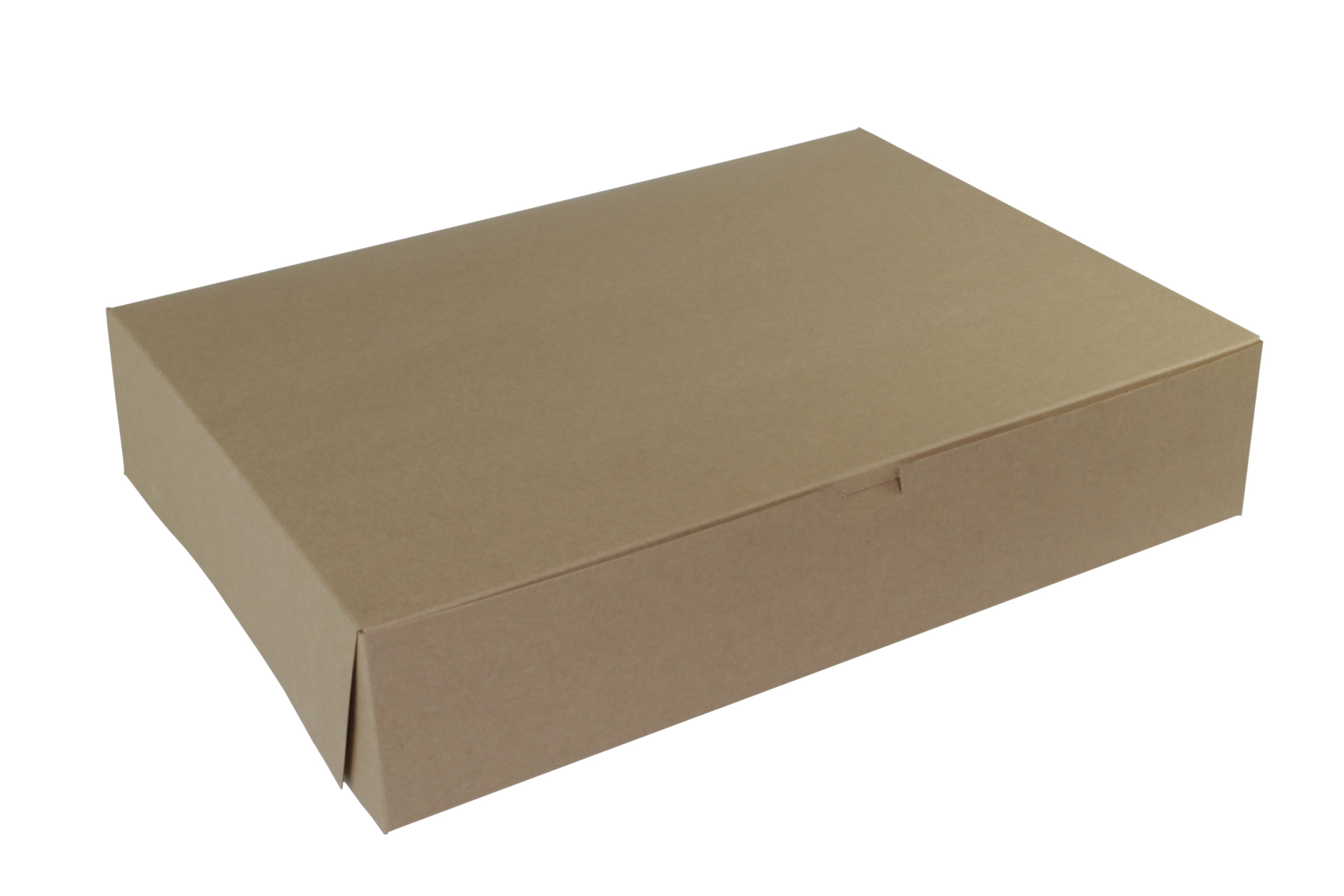 Bakery Box 19X14X4 IN Paperboard Kraft Corner Lock 1-Piece 50/Case