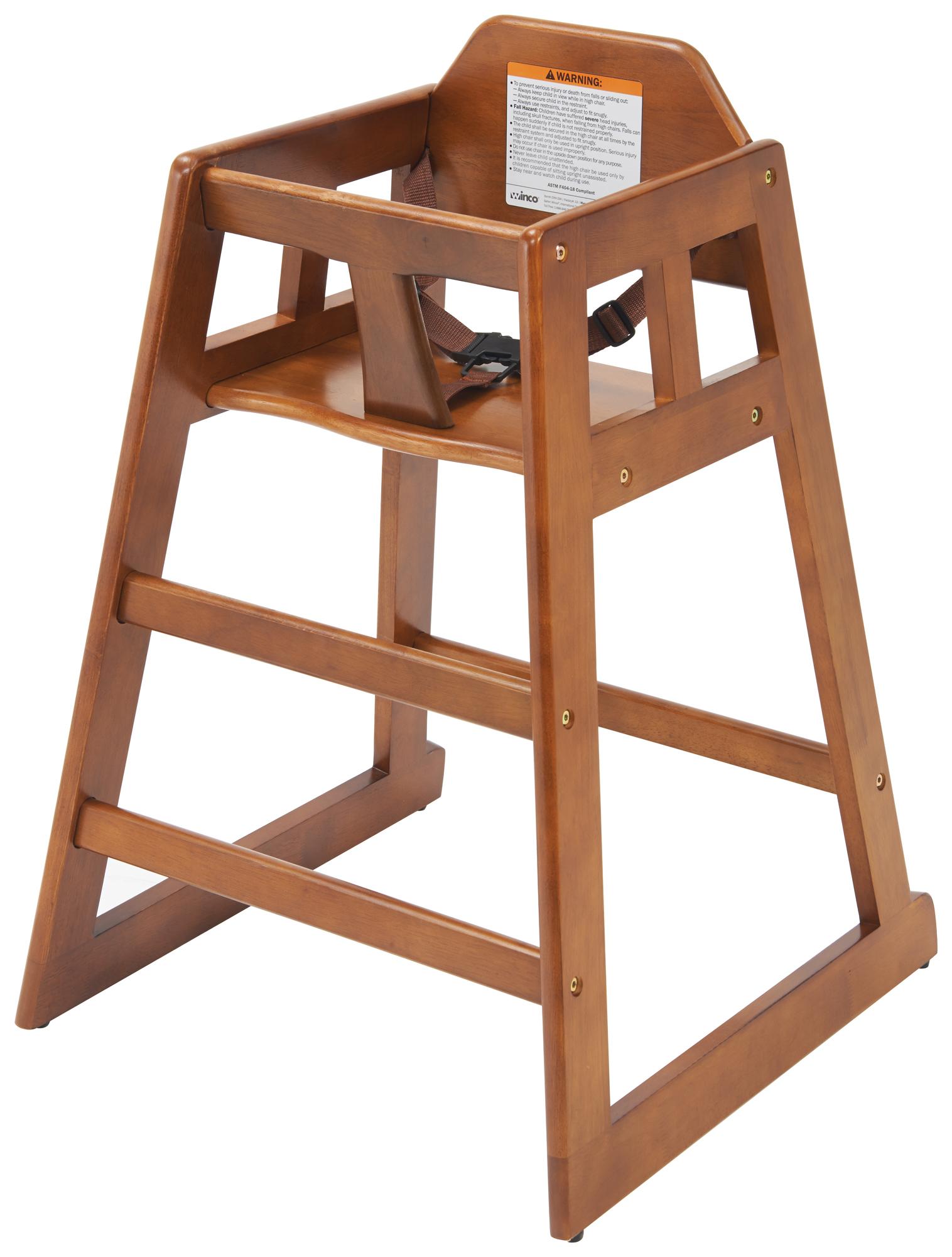 High Chair 20.125X19.375X29.25 IN Walnut Wood Assembled 1/Each