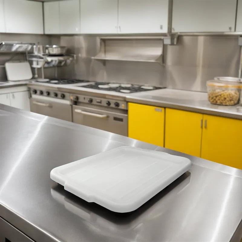 Bus Box Cover 22.125X17.125X1 IN Plastic White For Dish Box 1/Each