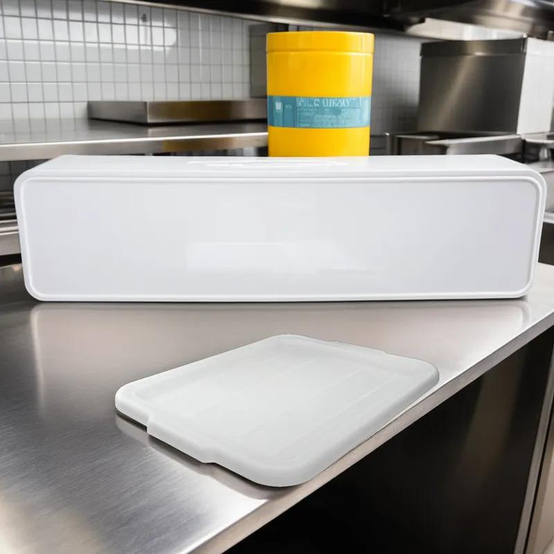 Bus Box Cover 22.125X17.125X1 IN Plastic White For Dish Box 1/Each