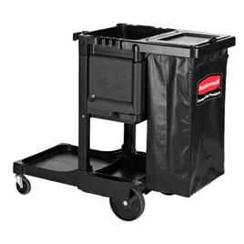 Janitorial Cleaning Cart Black Plastic Traditional Executive 1/Case