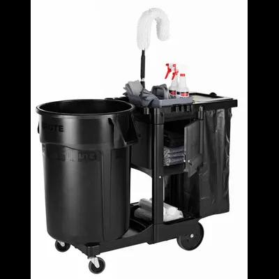 Executive Series Janitorial Cleaning Cart 34.5X11.75X22.38 IN Black Plastic Traditional Executive 1/Case