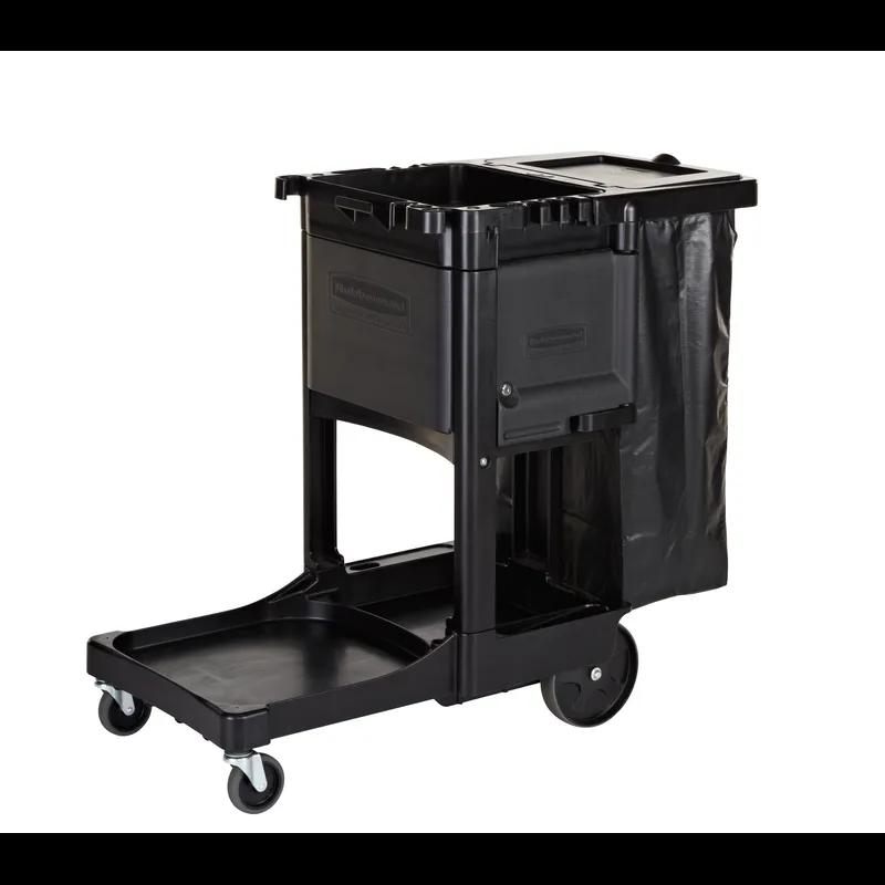 Executive Series™ Janitorial Cleaning Cart 46X21.75X38.38 IN Black Gray Plastic Traditional 4 IN Casters 1/Case