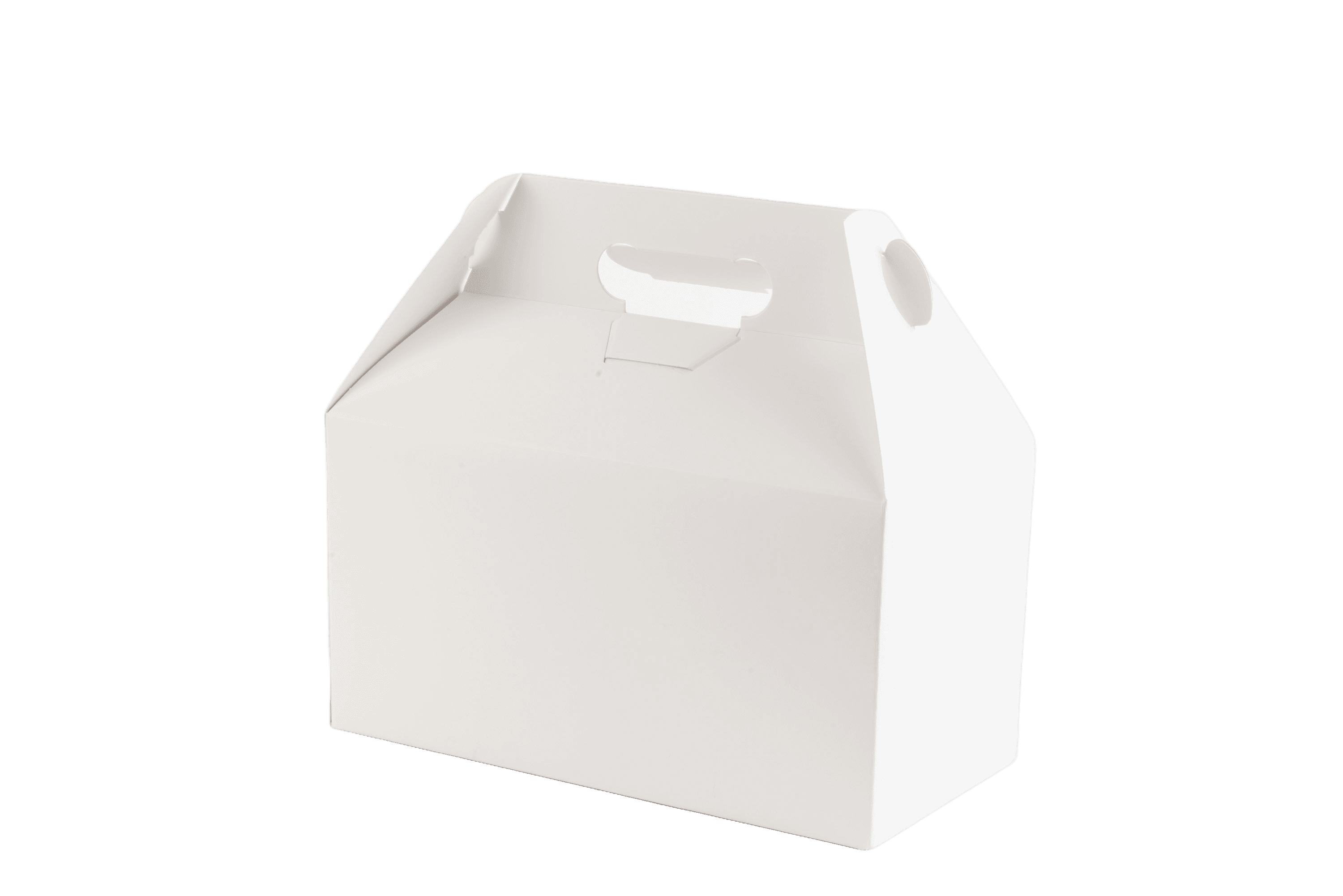 Lunch Take-Out Box Barn 9.5X5X5 IN Paper White Rectangle With Handle 125/Case