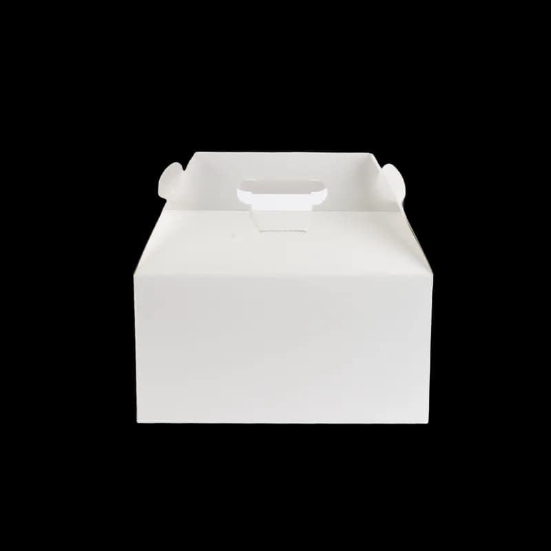 Lunch Take-Out Box Barn 9.5X5X5 IN Paper White Rectangle With Handle 125/Case