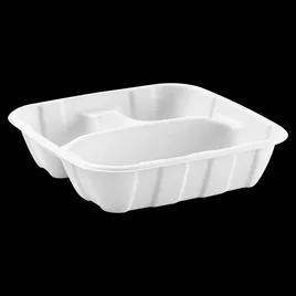 Stalk Market Plate 7.95X7.95X1.89 IN 3 Compartment Molded Fiber White Grab & Go Deep Heavyweight Premium 200/Case