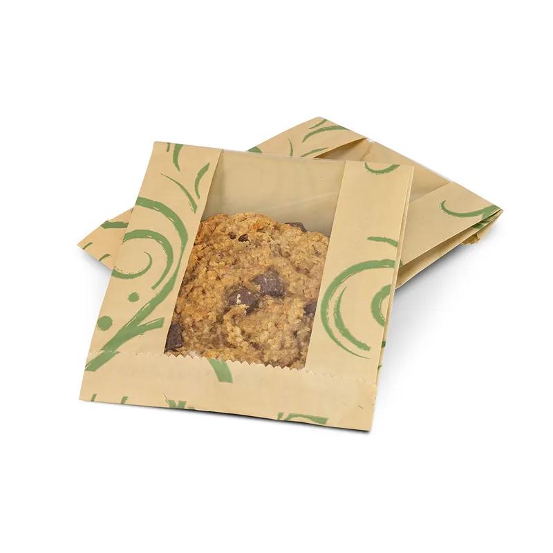 Bakery Bag Kraft With Single Serve Closure With Window 1000/Case