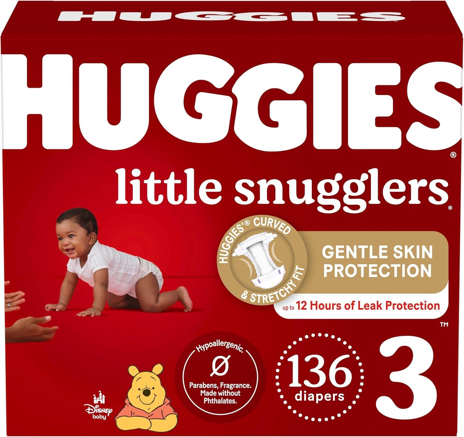 Huggies® Little Snugglers® Baby Diaper #3 16-28 LB 136/Carton