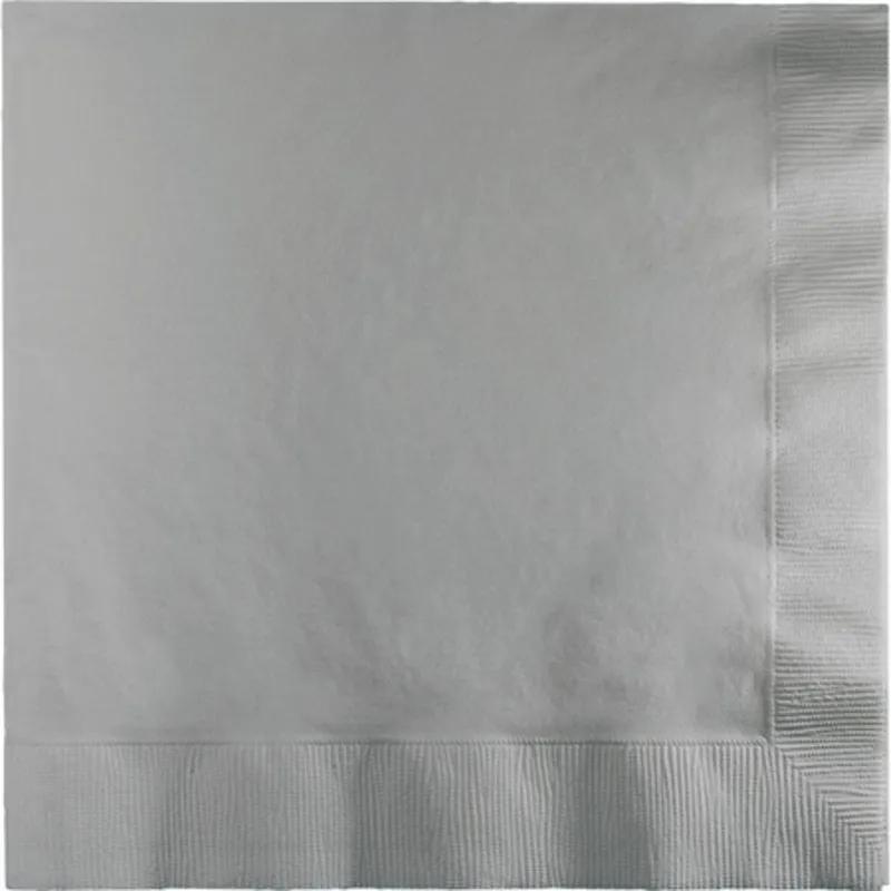 Luncheon Napkins Silver Shimmer Paper 2PLY 50 Count/Pack 12 Packs/Case 600 Count/Case