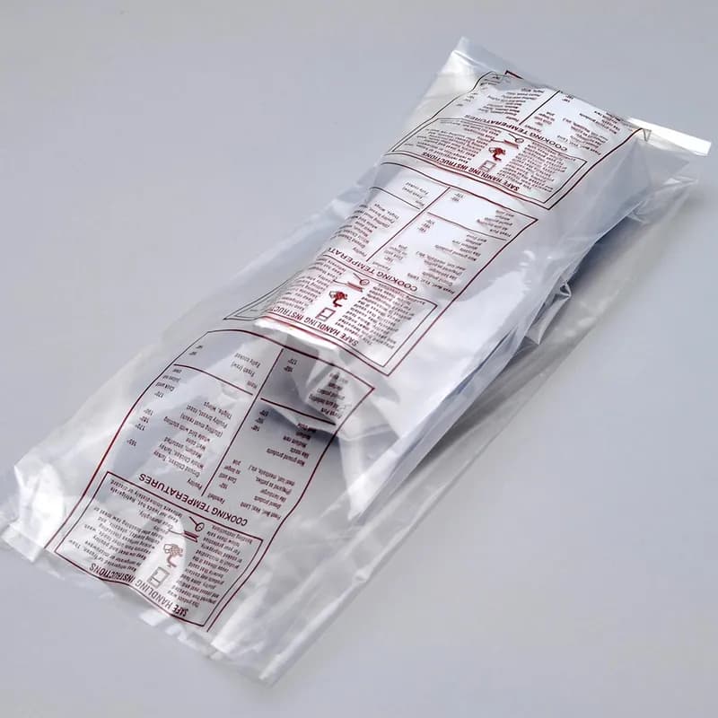 Meat Bag 6X3X15 IN LDPE 1.5MIL Clear Safe Handling Printed With Open Ended Closure Gusset 1000/Case