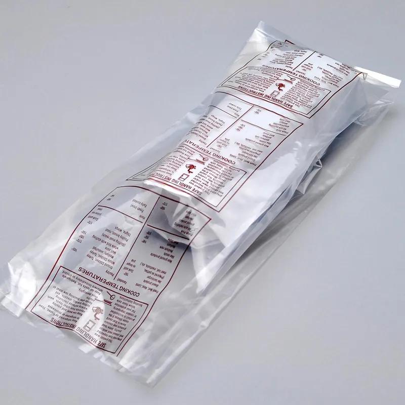 Meat Bag 8X4X18 IN LDPE 1.5MIL Clear Safe Handling Printed With Open Ended Closure Gusset 1000/Case