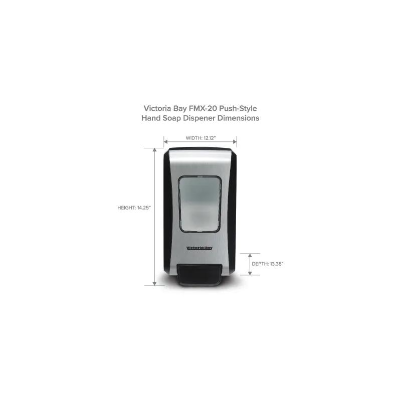 Victoria Bay Soap Dispenser 2000 mL 11.66X6.5X4.68 IN Black Manual For FMX 1/Each