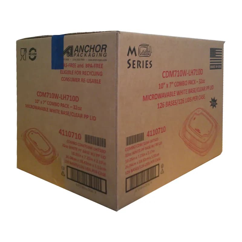 Food Container Base & Lid Combo 32 OZ Microwave Safe 126/Case