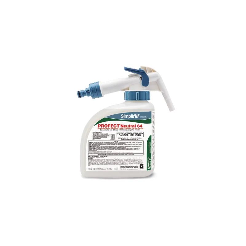 Profect® Simplifill™ Neutral 64 Fragrance Free Disinfectant Cleaner 2 L Hospital Grade Neutral Dye Free 2/Case