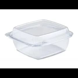 Fresh ‘n Clear® Deli Container Hinged With Dome Lid 32 OZ PET Clear Square Tamper-Evident 132/Case