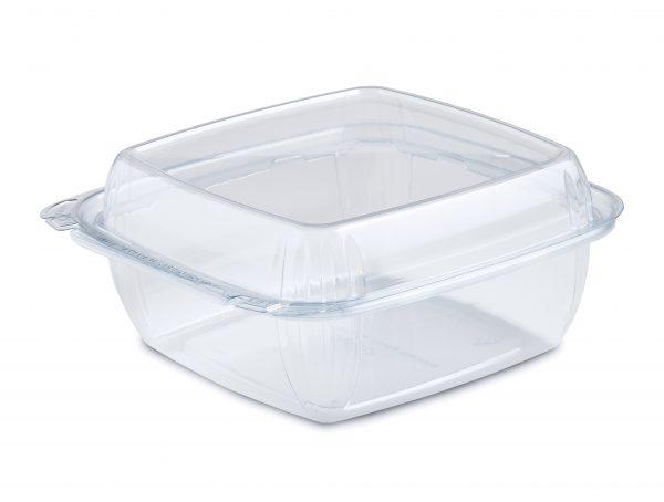Fresh ‘n Clear® Deli Container Hinged With Dome Lid 32 OZ PET Clear Square Tamper-Evident 132/Case