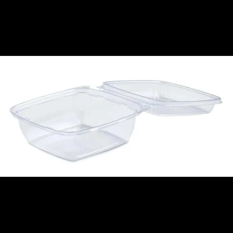 Fresh ‘n Clear® Deli Container Hinged With Dome Lid 32 OZ PET Clear Square Tamper-Evident 132/Case