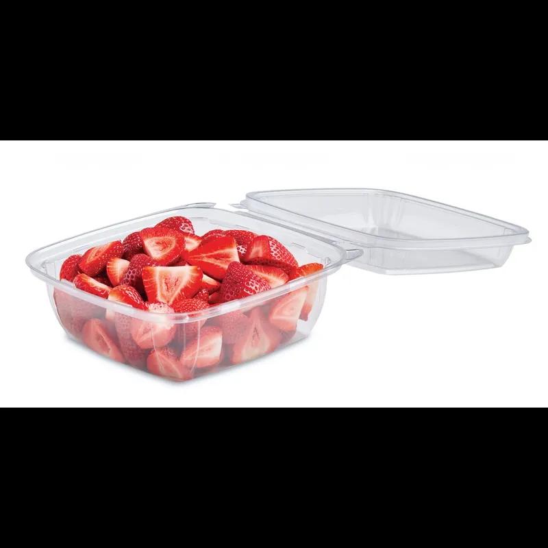 Fresh ‘n Clear® Deli Container Hinged With Dome Lid 32 OZ PET Clear Square Tamper-Evident 132/Case
