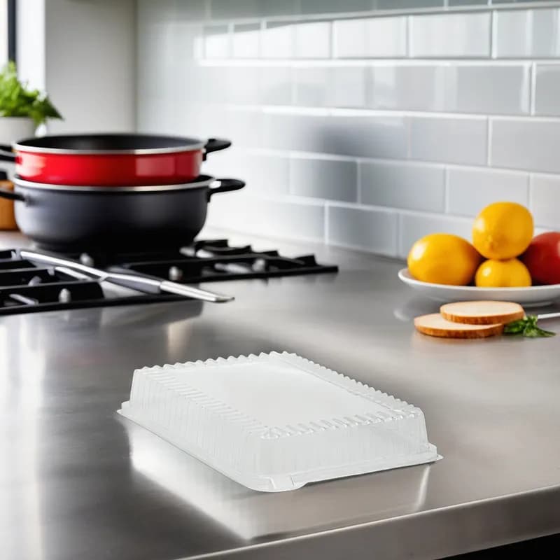 WNA CaterLine® Lid Dome 14X10X1.63 IN PET Clear Rectangle For Tray 50/Case