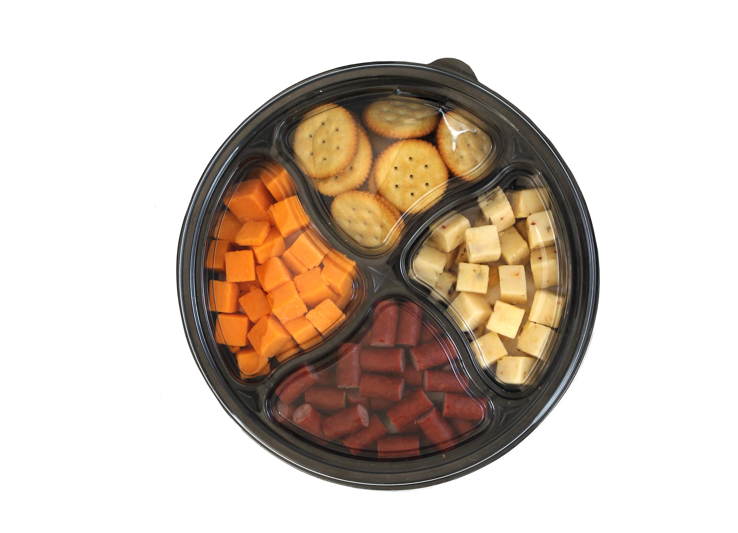 Olive & Cheese Serving Tray With Flat Lid 10 IN Round 50/Case