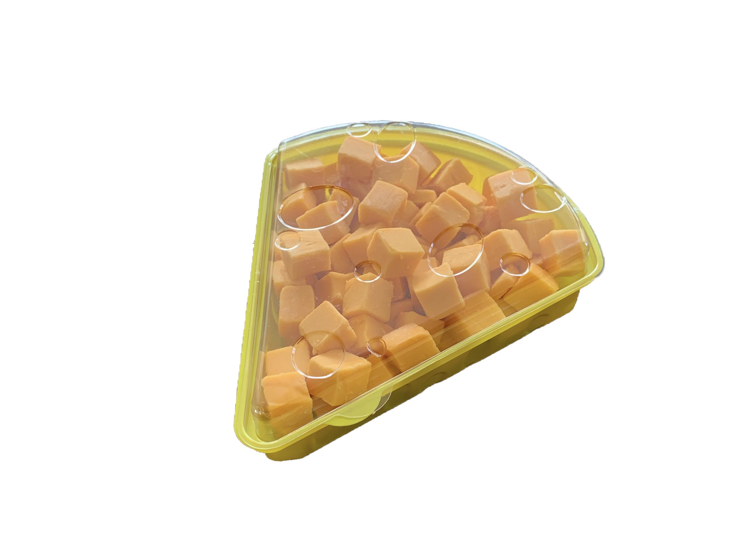 Cheese Food Container 20 OZ Plastic Yellow Wedge 100/Case