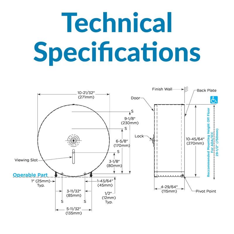 BOBRICK Toilet Paper Dispenser 1-Roll 1/Each