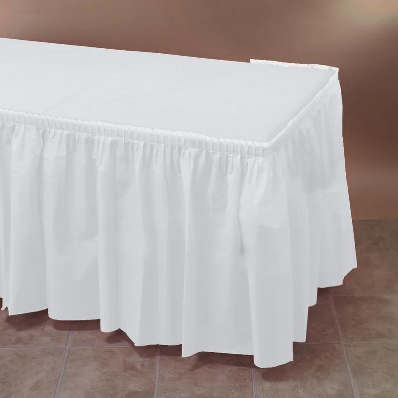 Table Skirt 29X168 IN Plastic White 6/Case