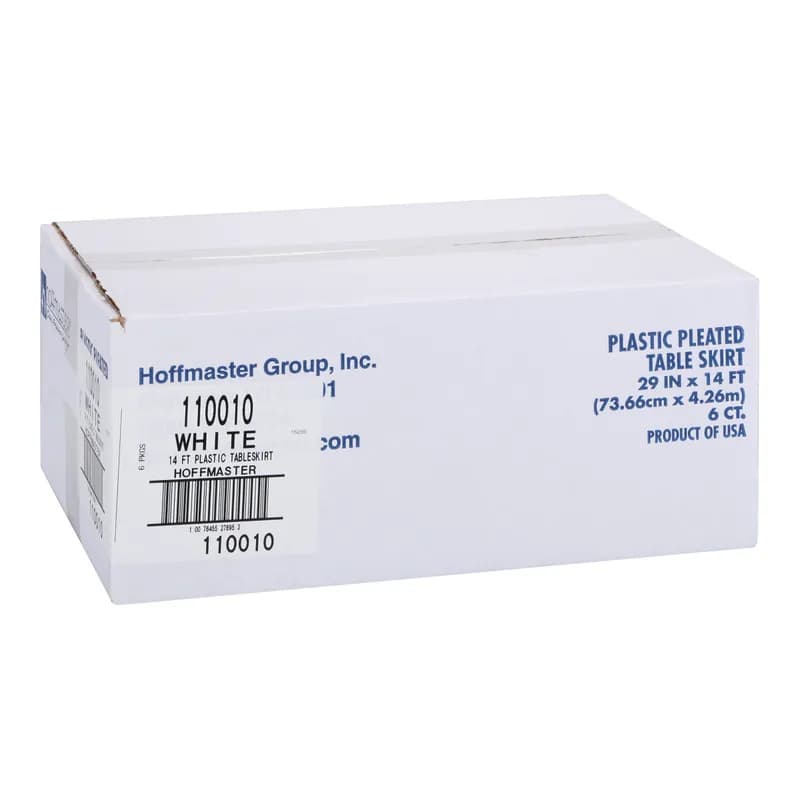 Table Skirt 29X168 IN Plastic White 6/Case