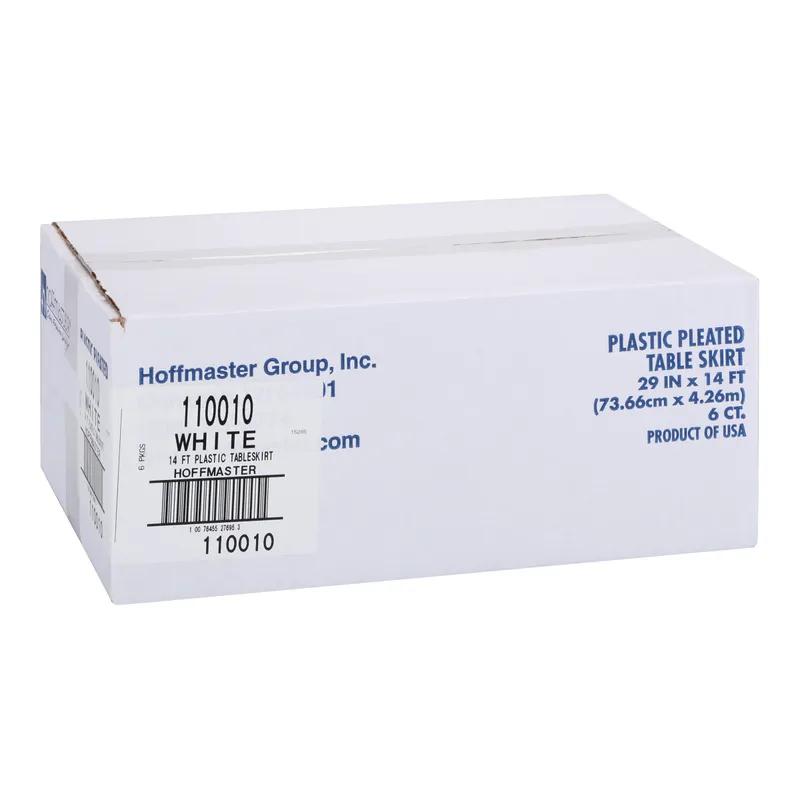 Table Skirt 29X168 IN Plastic White 6/Case
