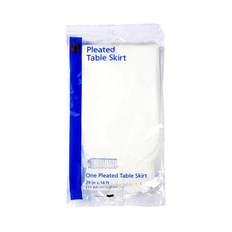 Table Skirt 29X168 IN Plastic White 6/Case