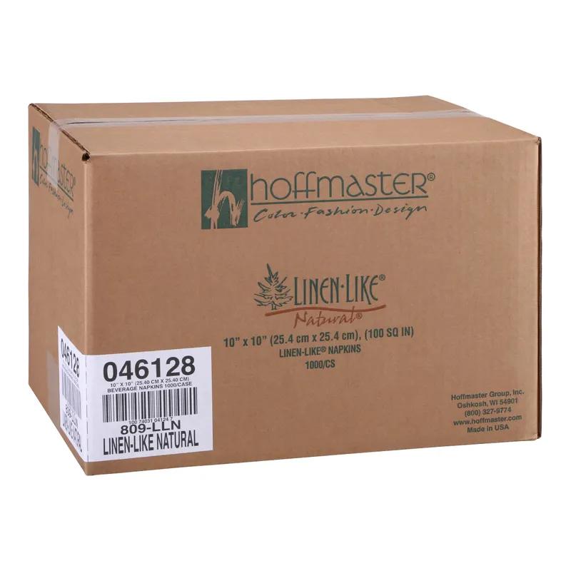 Linen-Like® Beverage Napkins 10X10 IN 5X5 IN Natural Double Reverse Crepe (DRC) 1/4 Fold Non-Embossed 1000/Case