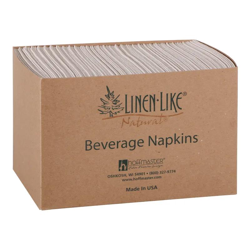 Linen-Like® Beverage Napkins 10X10 IN 5X5 IN Natural Double Reverse Crepe (DRC) 1/4 Fold Non-Embossed 1000/Case
