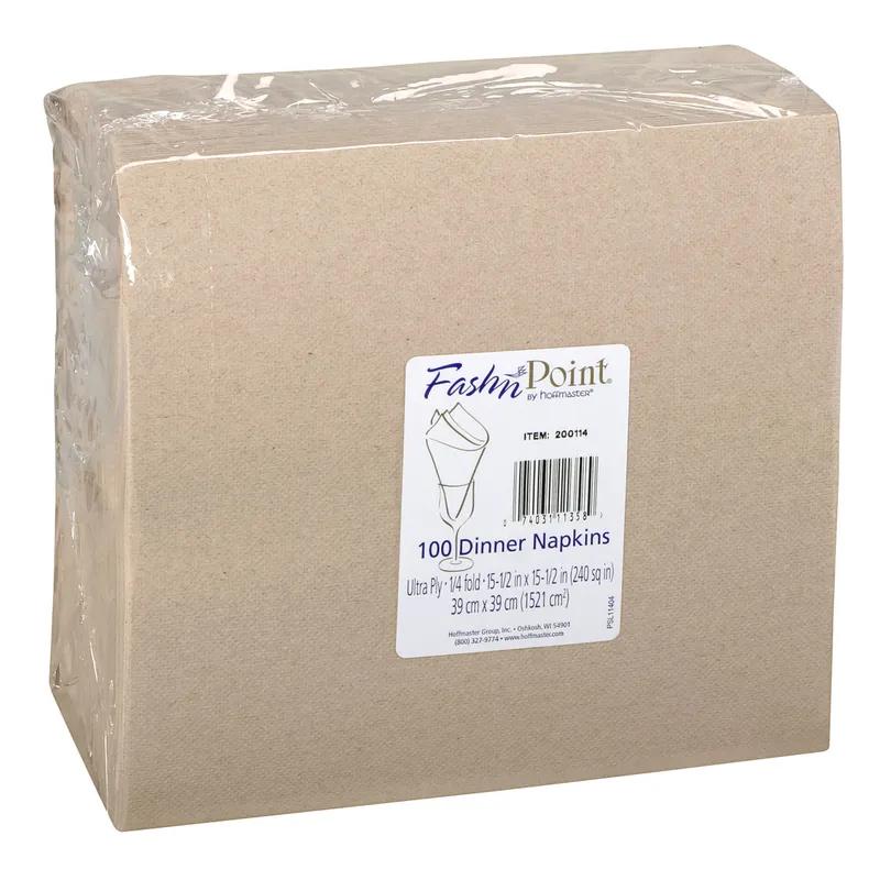 FashNpoint® Dinner Napkins 16X16 IN Kraft Paper UltraPLY 1/4 Fold 1200/Case