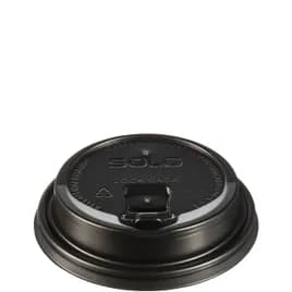 Solo® Travelock™ Lid Dome 3.7X0.9 IN PS Black For 10-24 OZ Cup Reclosable Tab Sip Through 100 Count/Pack 10 Packs/Case