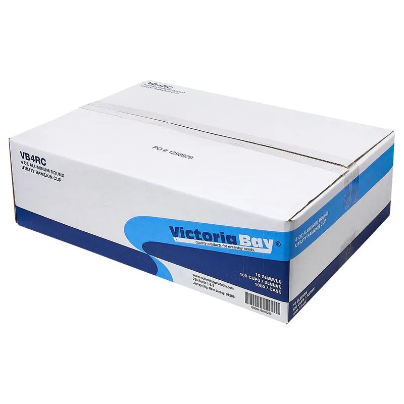 Victoria Bay Souffle & Portion Cup 4 OZ Aluminum Silver 100 Count/Pack 10 Packs/Case 1000 Count/Case