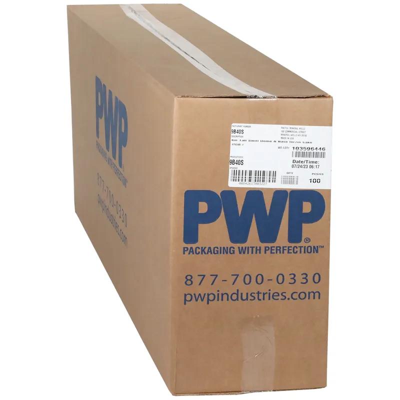 Cake Container & Lid Combo With Dome Lid 9X4 IN PET Clear Black Round Swirl 100/Case