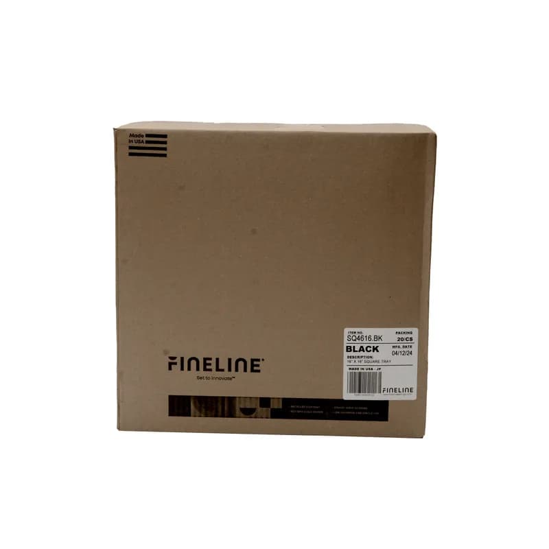 Serving Tray 16X16 IN Plastic Black Square 20/Case