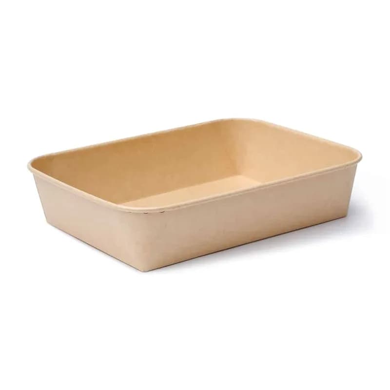 PaperLuxe® Take-Out Container Base 9X7.01X1.91 IN Paper Kraft Rectangle 400/Case
