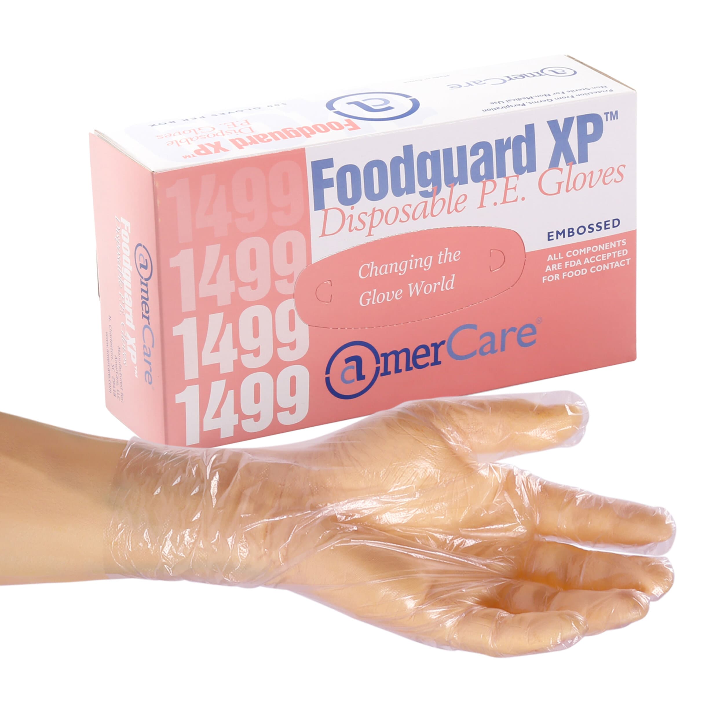 Foodguard XP™ Food Service Gloves XL Clear PE 500 Count/Box 4 Box/Case