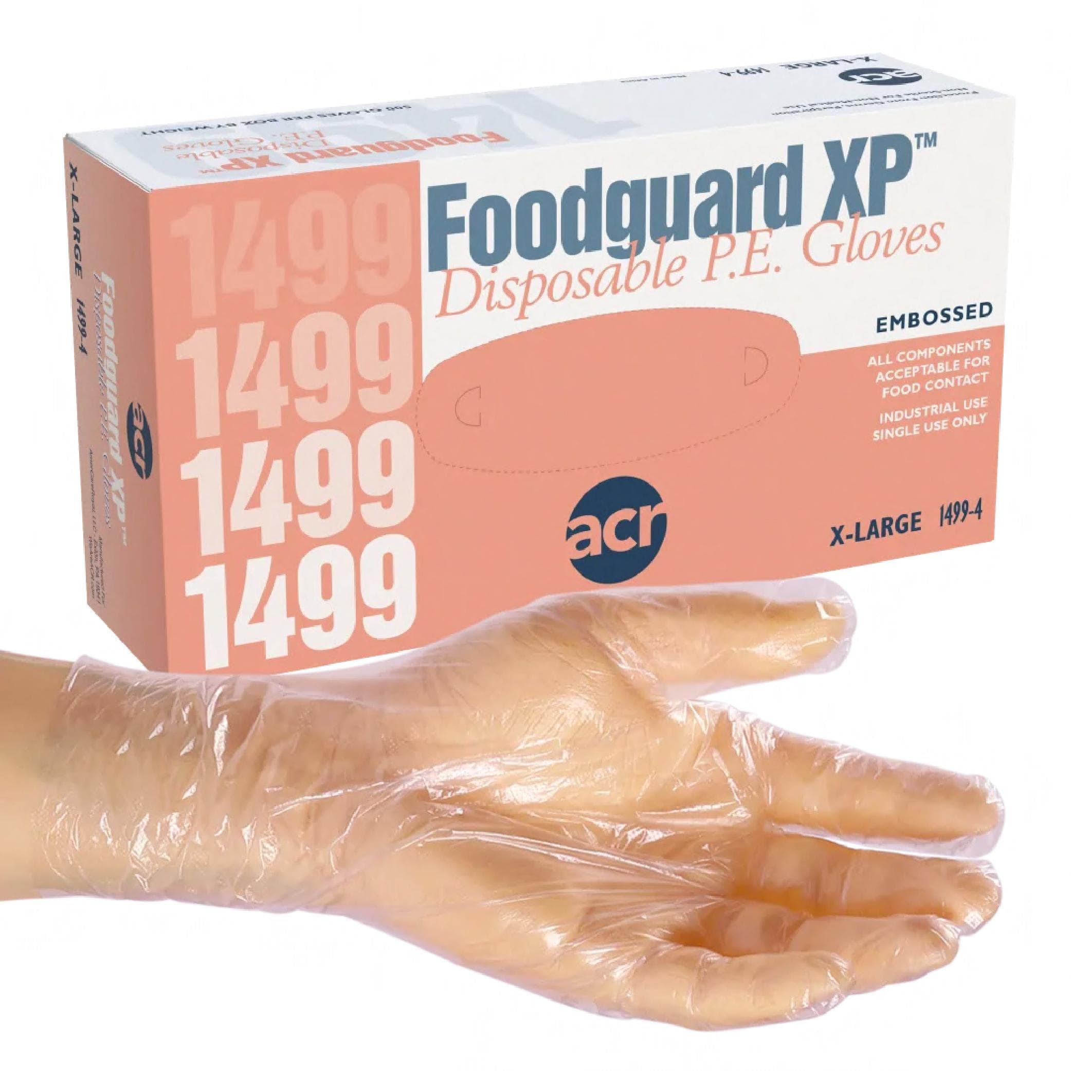 Foodguard XP™ Food Service Gloves XL Clear PE 500 Count/Box 4 Box/Case