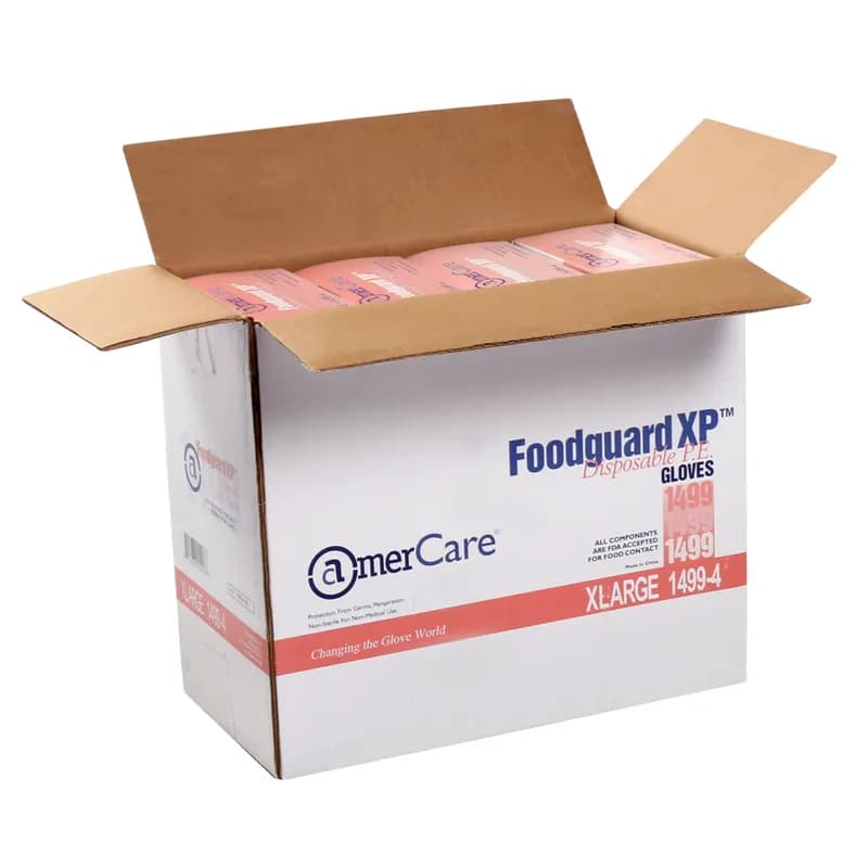 Foodguard XP™ Food Service Gloves XL Clear PE 500 Count/Box 4 Box/Case